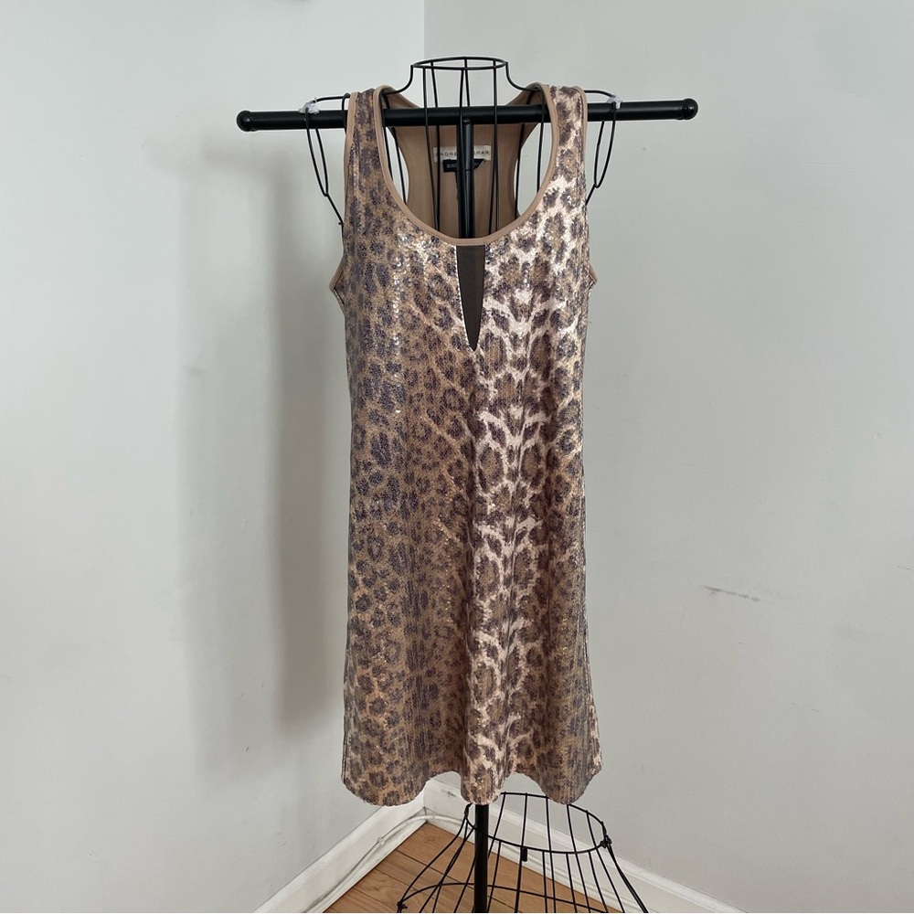 Boston Proper Beige Sequin Dress